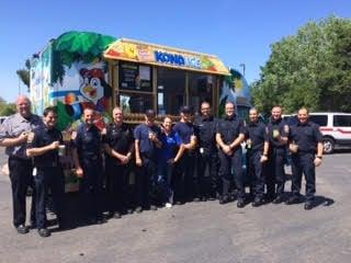 Serving our local firefighters on a hot day