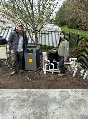 Pool heater installation