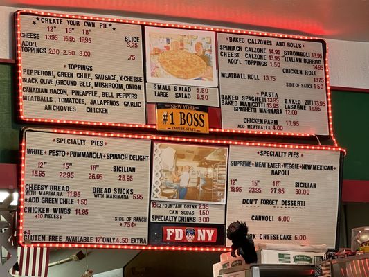 Menu board