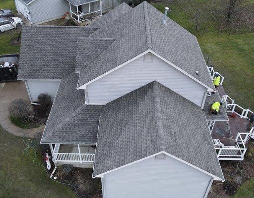 New roof weather wood shingles