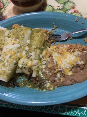 Verde Enchiladas w/ Steak