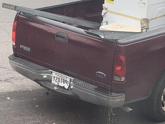 License plate of truck