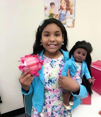 Jasmine also made a doll pillow in a craft they all did in the library.