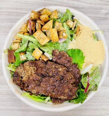 Mediterranean Salad Bowl with impossible beef