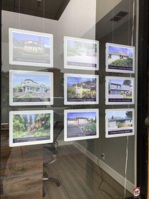 Homes on display outside