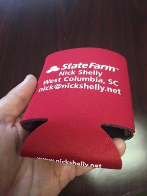 Double sided koozies with imprint on the bottom.