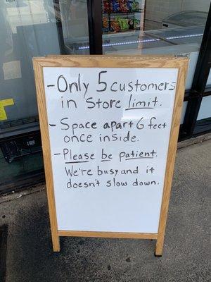 Social distancing enforced. I love it! Great food and they care about the safety and well-being of their staff and customers.