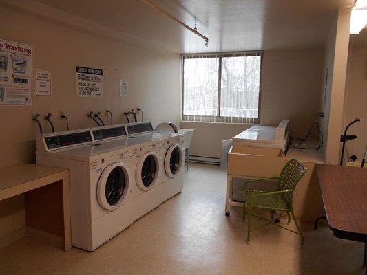 Modern, on-site laundry facilities.