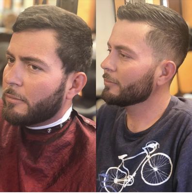 Hair cut and beard $50