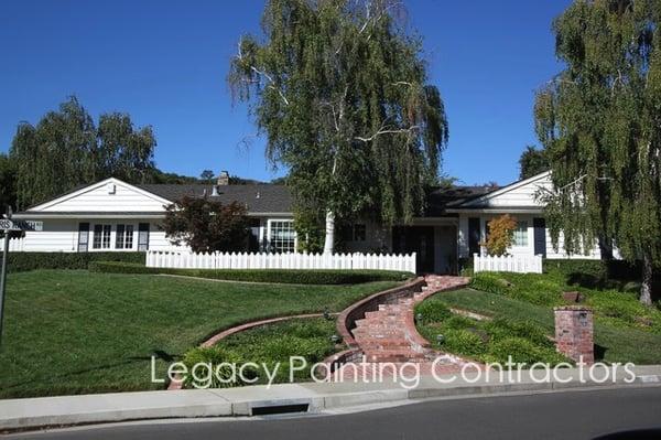 Exterior house painting, ranch-style home in Danville, CA.