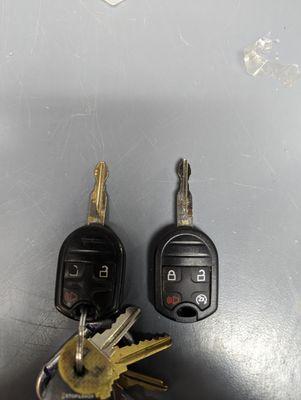 The buttons on the old Ford key stopped working, cut and programmed a new key