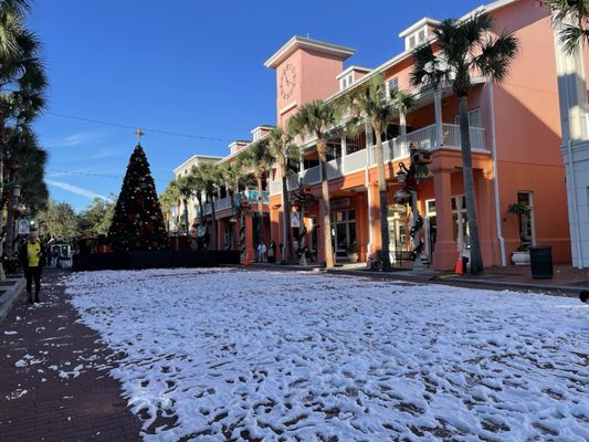 Fake snow "snoap" on Main Street