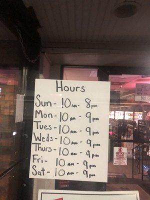 Store hours