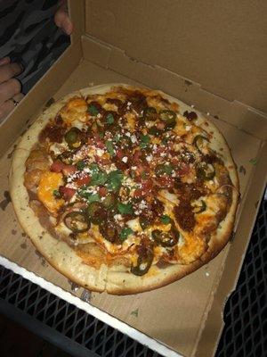 Authentic Chorizo Queso Flameado pizza