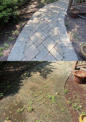 Pressure washing before and after