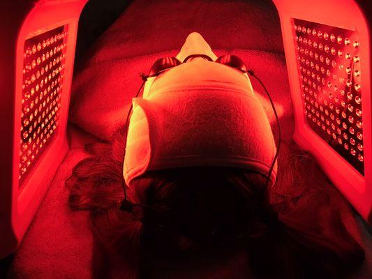 LED light therapy after dermaplaning.