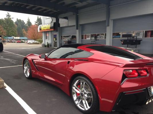 2014 corvette sting-ray edition we did a paint seal and full window tint on.