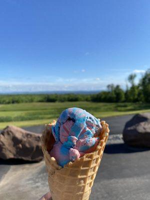 cotton candy - kid size in waffle cone