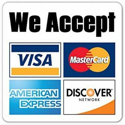 We accept all major credit cards