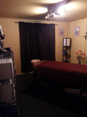 Very comfortable and inviting massage space!