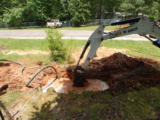 backhoe digging