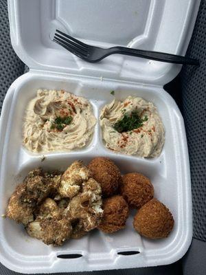 To go: humus, cauliflower and humus ... very good