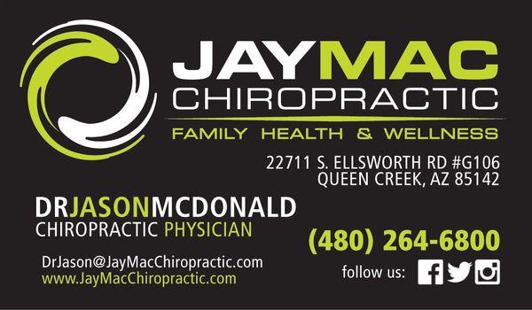 JayMac Chiropractic business card