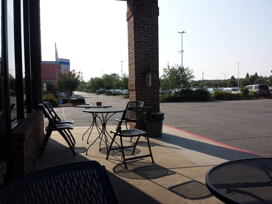 Comfortable outdoor seating. Great when the weather is cooperating.