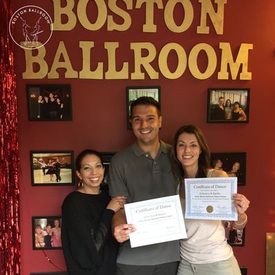 Wedding couple graduates from Boston Ballroom's wedding dance program