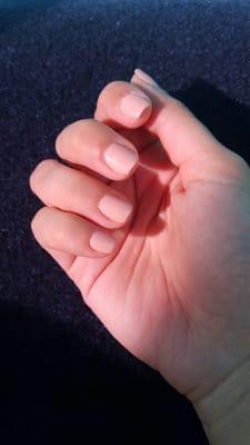 1st visit- gel nails, neutral color : )