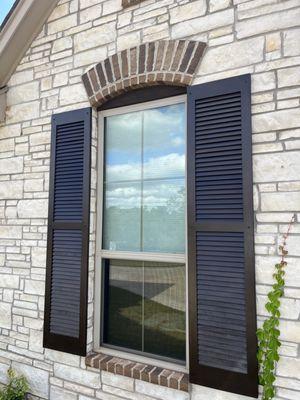 Finished Shutters mounted to Stone.