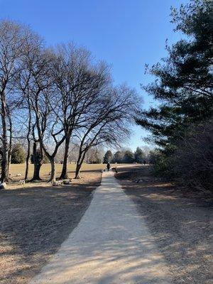 Paved walking path