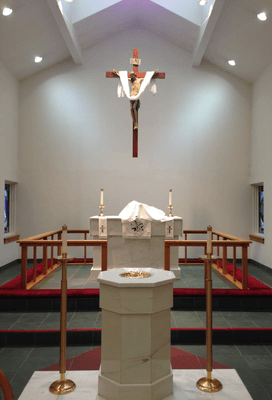 Our Sanctuary and Baptismal Font