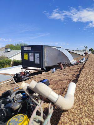 Package heat pump install