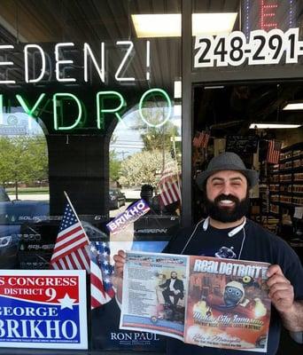 George Brikho, owner of Edenz Hydro, standing in front of the Madison Heights location