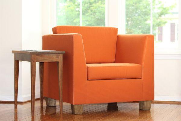 Verona Armchair in Pumpkin, 100% Cotton.