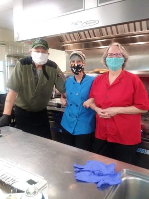 This is Keystone's friendly dining hall staff, ready to start on breakfast.