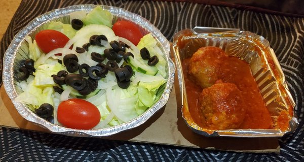 Tossed Salad & Side of Meatballs