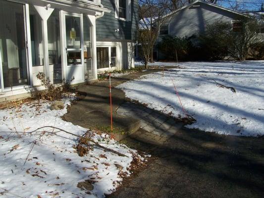 Sidewalk to the office entrance