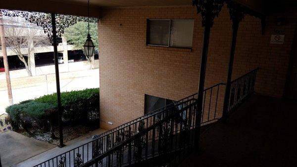 street view from the second story of entrance breezeway