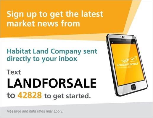 Sign up and be the first to know when new properties come available, price changes and other market news!