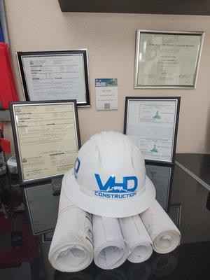 VHD construction certificates and achievements