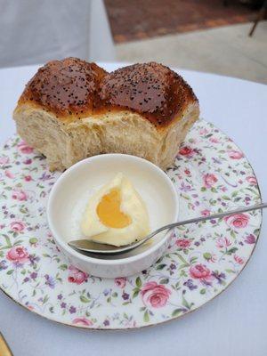 Parker House Rolls with honey butter