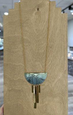 Holly Yashi statement necklace in dreamy Sage.