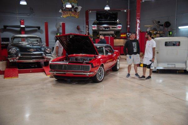 Little Shop of Hot Rods auto customization project in our large shop area.