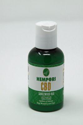 Hempori broad-spectrum CBD lotion in sandlewood.