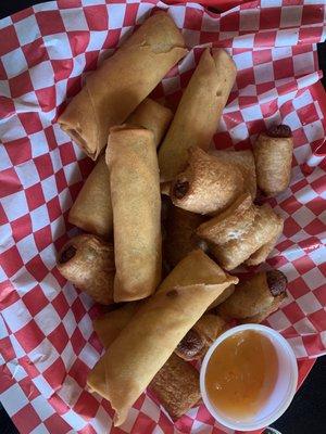 Sampler of Spring Rolls and Franks In A Blanket