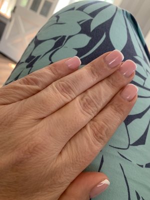 French mani with hard gel. Love the work they do here. The best!