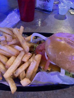 Cheeseburger and fries