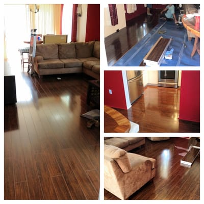 Laminate flooring installed by Flooring and Home Fashions.